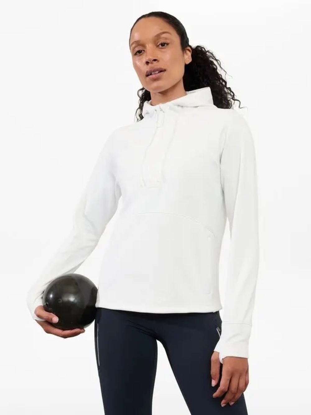 Athleta White Pullover Hoodie - Women's Lightweight Active Top